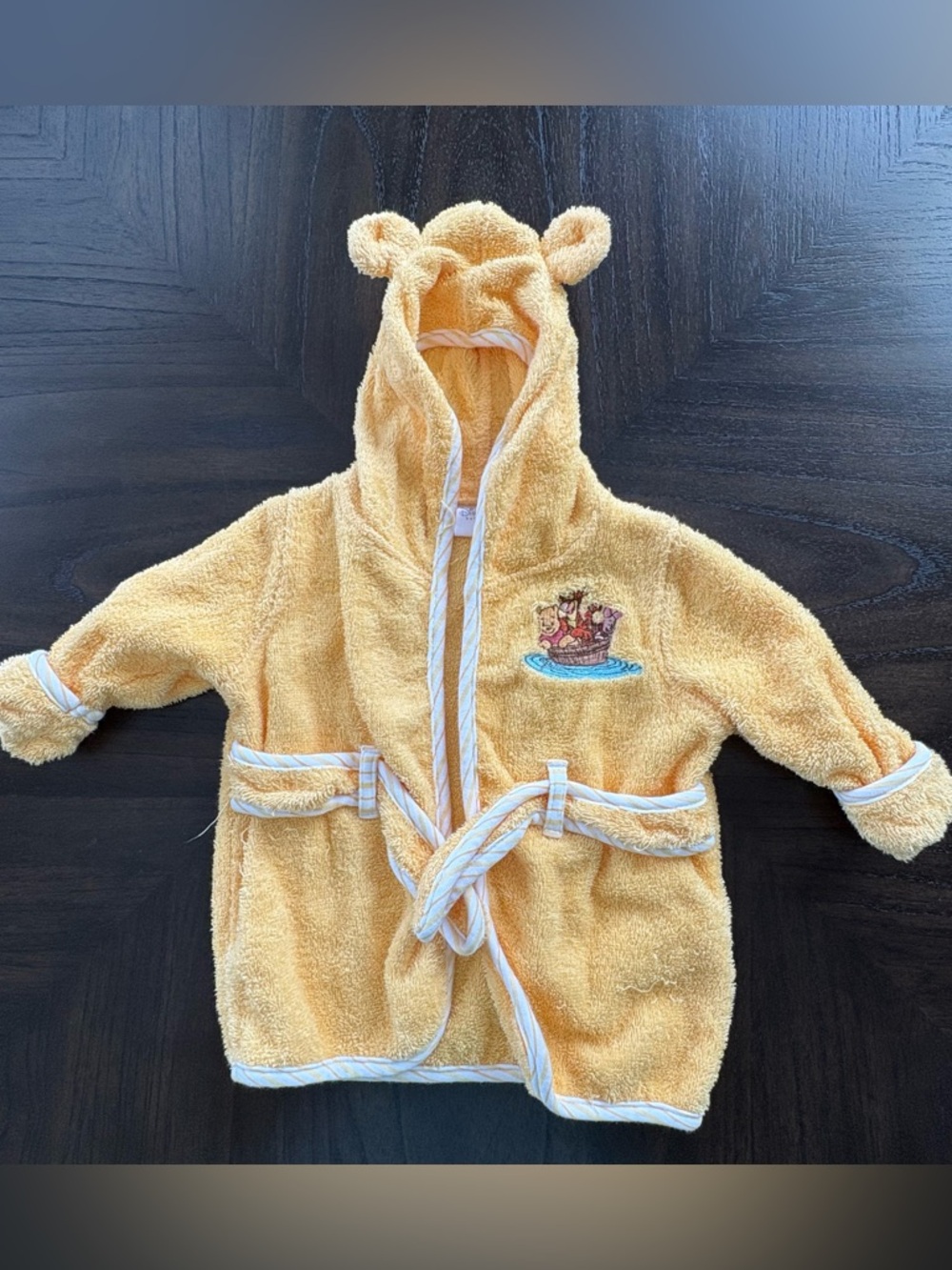 Disney Baby Winnie the Pooh Hooded Terry Cloth Robe 0-9 Months Yellow